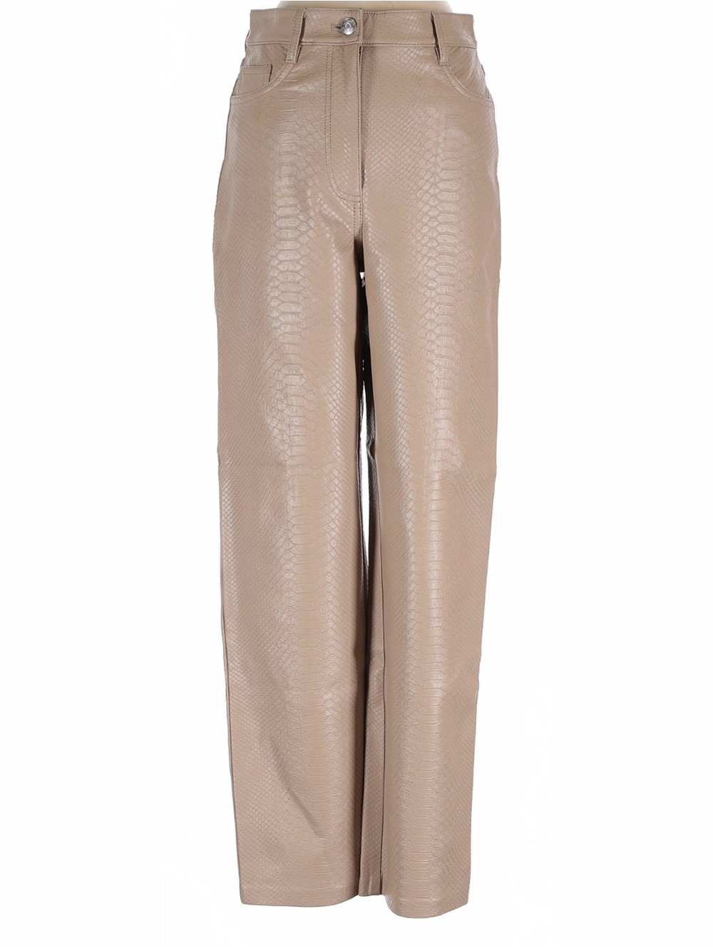 Wilfred Taupe Faux-Snakeskin Wide Leg Pants